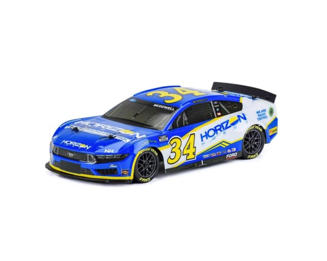 Losi 1/12 NASCAR AWD RTR Race Car w/Michael McDowell #34 Horizon Hobby 2024 Ford Mustang Body & 2.4G