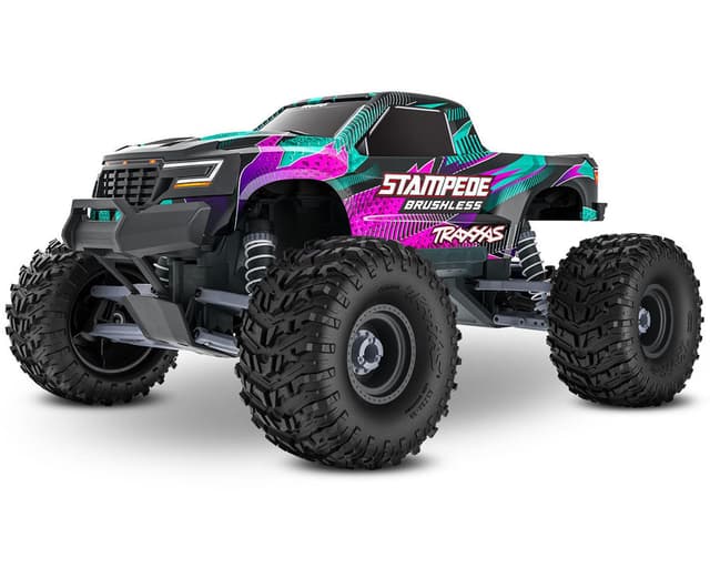 Traxxas Stampede VX3 1/10 RTR 2WD Brushless Monster Truck (Pink) w/VX3 ESC, TQi Sport 2.4GHz Radio